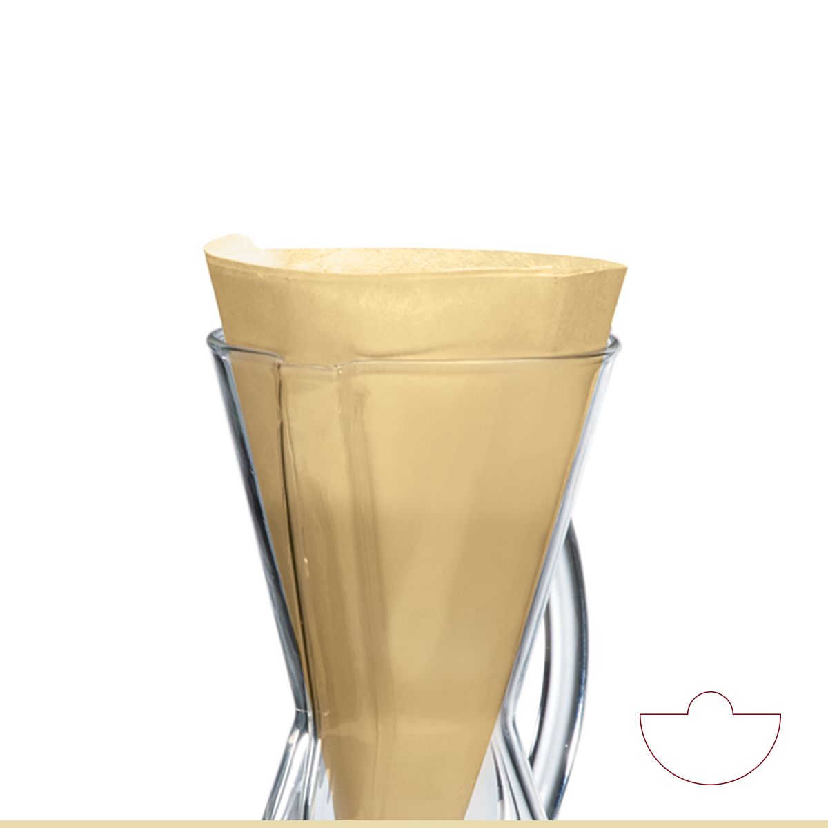 Chemex Half Moon Circles, Natural Brown, 3 cup, 100ct.