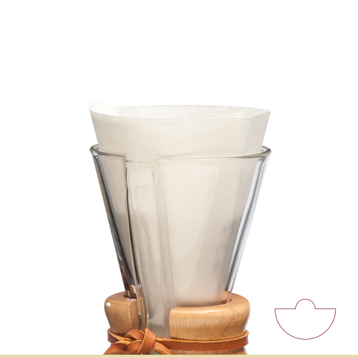 Chemex Half Moon Circles, White, 3 cup, 100ct.